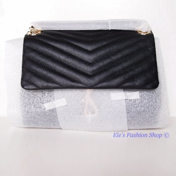 NWT Rebecca Minkoff Edie Small Leather Shoulder Crossbody Bag BLACK AUTHENTIC - Picture 7 of 16